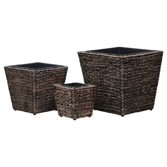 vidaXL Garden Raised Beds 3 pcs Water Hyacinth Brown