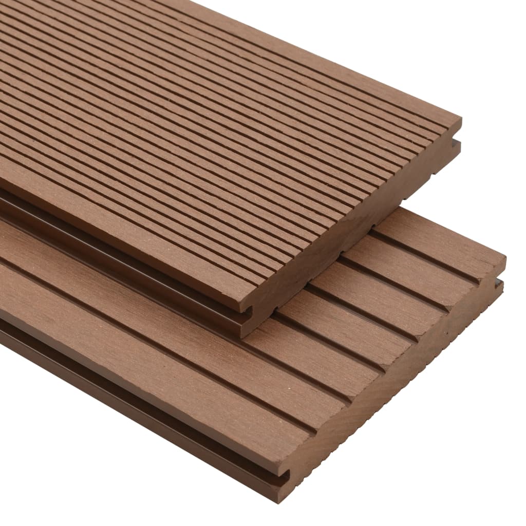 vidaXL WPC Solid Decking Boards with Accessories 26må_ 2.2m Light Brown