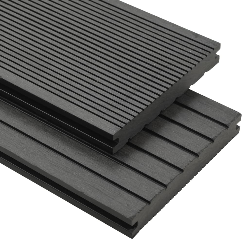 vidaXL WPC Solid Decking Boards with Accessories 30 må_ 2.2 m Grey