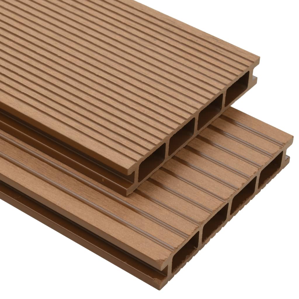 vidaXL WPC Hollow Decking Boards with Accessories 26 må_ 2.2 m Teak