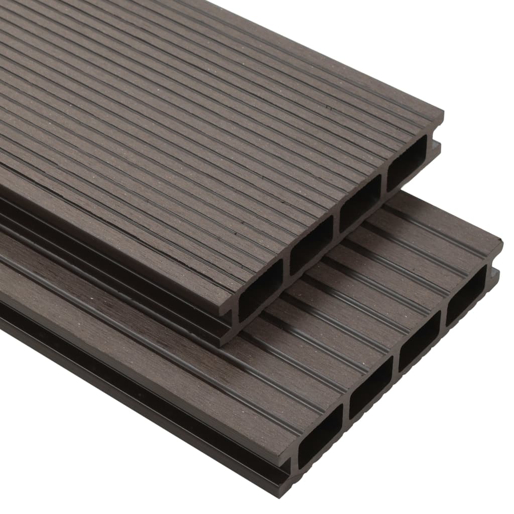 vidaXL WPC Hollow Decking Boards with Accessories 26må_ 2.2m Dark Brown