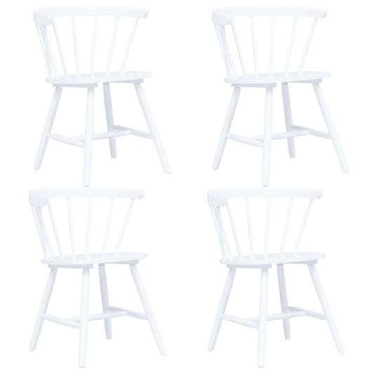 vidaXL Dining Chairs 4 pcs White Solid Rubber Wood