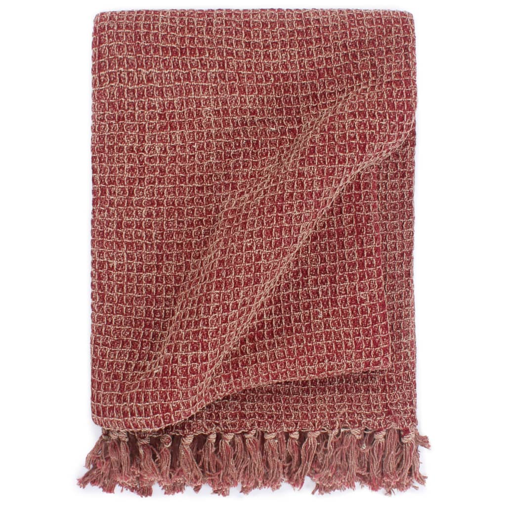 vidaXL Throw Cotton 125x150 cm Burgundy