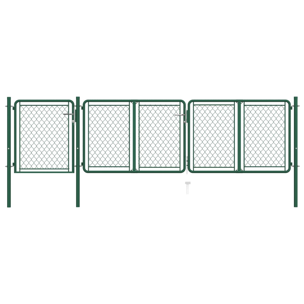 vidaXL Garden Gate Steel 100x395 cm Green