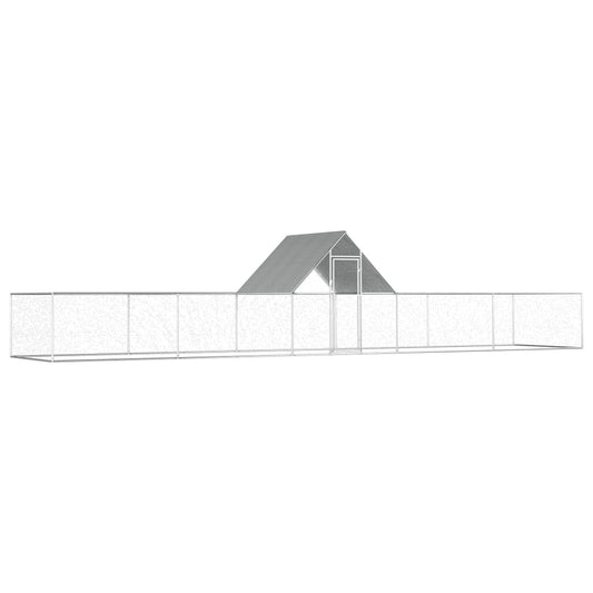 vidaXL Chicken Coop 10x2x2 m Galvanised Steel