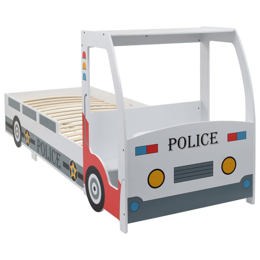 vidaXL Children's Police Car Bed with Desk 90x200 cm