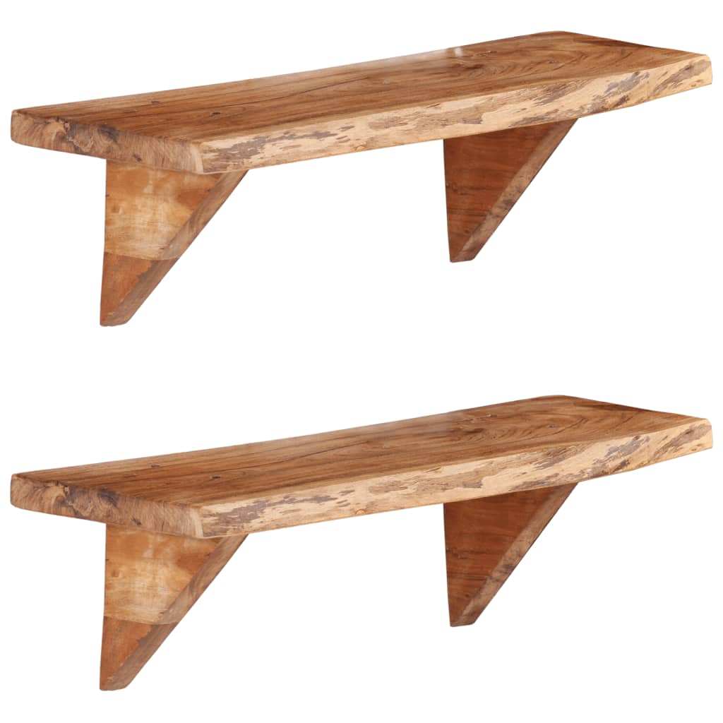 vidaXL Wall Shelves 2 pcs 60x20x18 cm Solid Acacia Wood