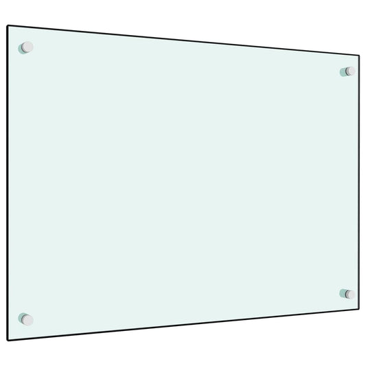 vidaXL Kitchen Backsplash White 70x50 cm Tempered Glass