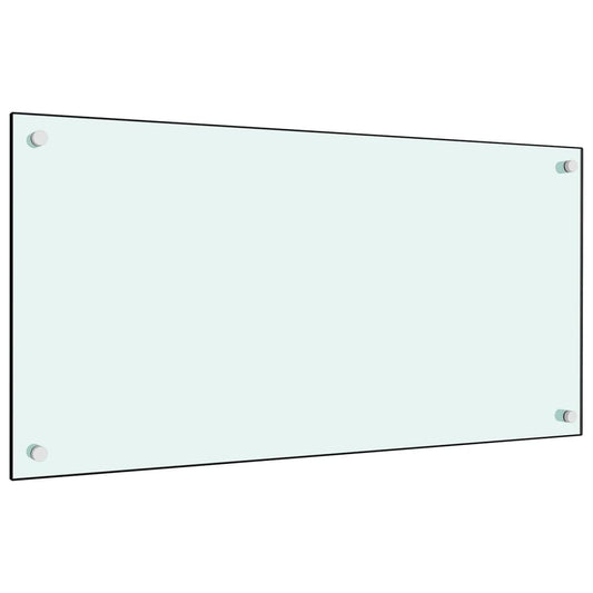 vidaXL Kitchen Backsplash White 80x40 cm Tempered Glass
