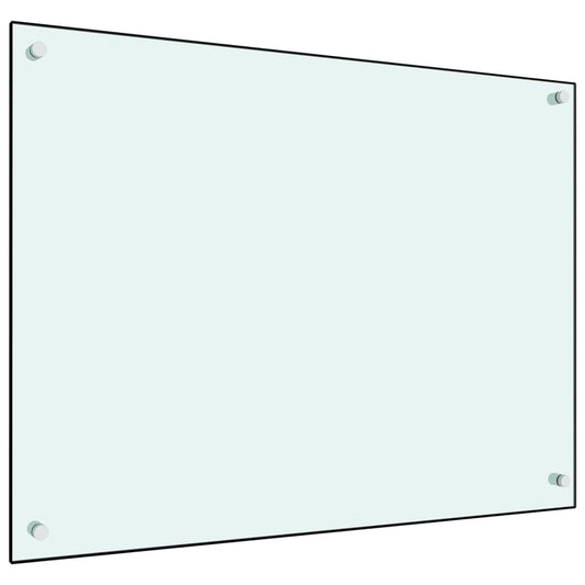 vidaXL Kitchen Backsplash White 80x60 cm Tempered Glass