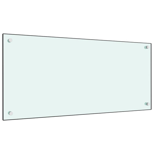 vidaXL Kitchen Backsplash White 90x40 cm Tempered Glass