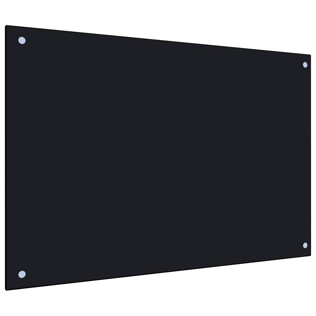 vidaXL Kitchen Backsplash Black 90x60 cm Tempered Glass