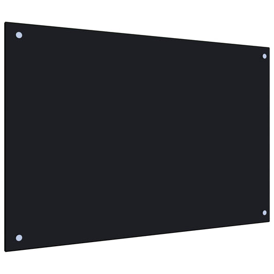 vidaXL Kitchen Backsplash Black 90x60 cm Tempered Glass