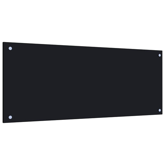 vidaXL Kitchen Backsplash Black 100x40 cm Tempered Glass