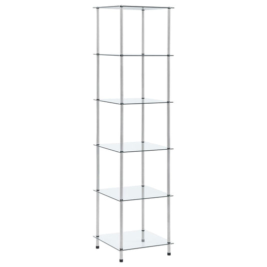 vidaXL 6-Tier Shelf Transparent 40x40x160 cm Tempered Glass