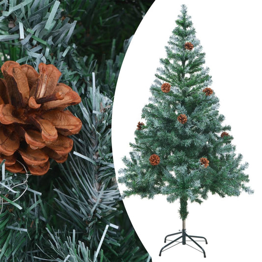vidaXL Frosted Christmas Tree with Pinecones 150 cm