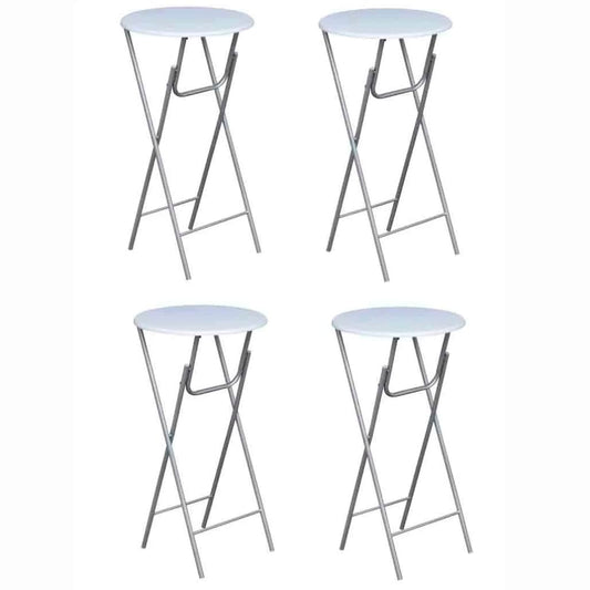 vidaXL Bar Tables 4 pcs with MDF Tabletop White