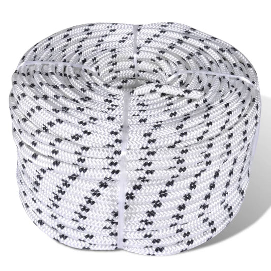vidaXL Braided Rope Coil Boat Line Polyester 8 mm x 50 m