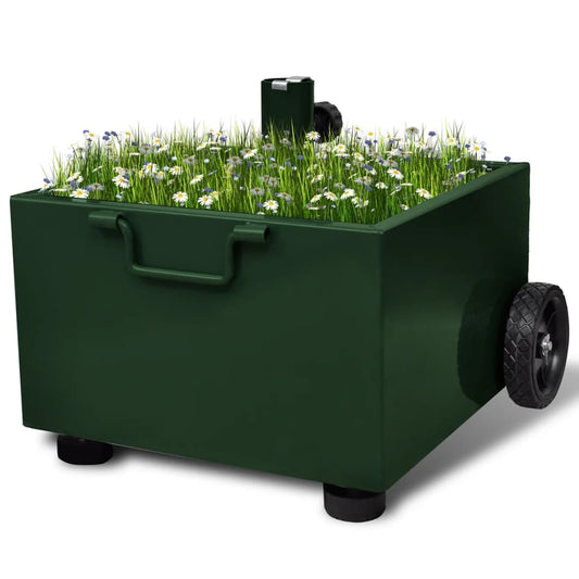 vidaXL Outdoor Umbrella Stand Plant Pot Green