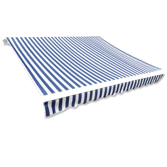 vidaXL Awning Top Sunshade Canvas Blue & White 6 x 3 m