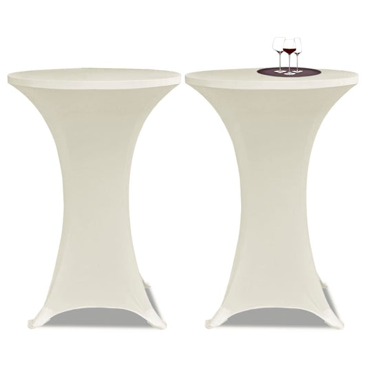 Standing Table Cover Ì÷80cm Cream Stretch 2 pcs