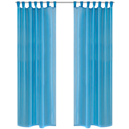 Turquoise Sheer Curtain 140 x 245 cm 2 pcs