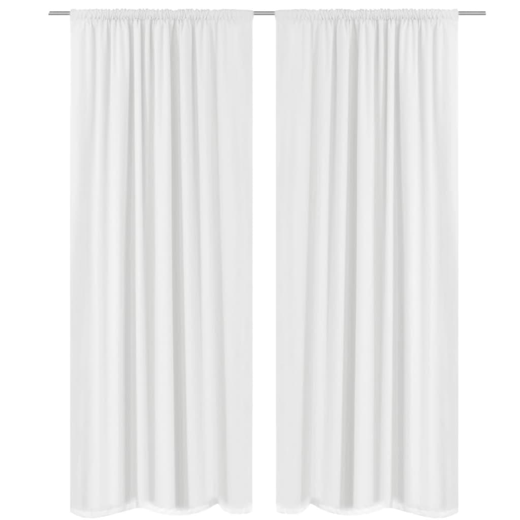 2 pcs White Energy-saving Blackout Curtains Double Layer 140 x 245 cm