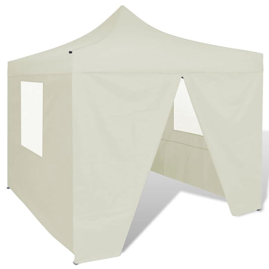 vidaXL Foldable Tent 3x3 m with 4 Walls Cream