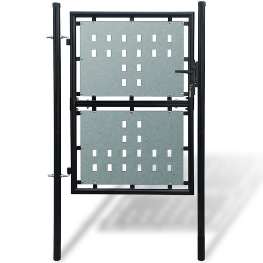 vidaXL Black Single Door Fence Gate 100 x 225 cm