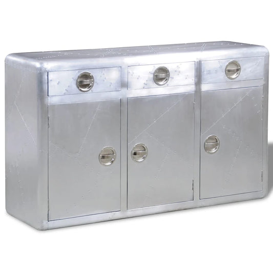 vidaXL Aviator Sideboard 3 Drawers Vintage Aircraft Airman Aluminium