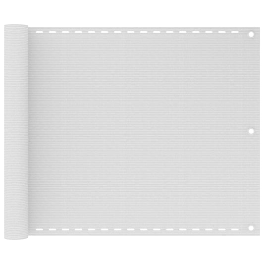 vidaXL Balcony Screen HDPE 75x600 cm White