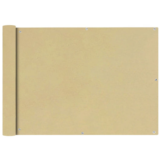 vidaXL Balcony Screen Oxford Fabric 75x600 cm Beige