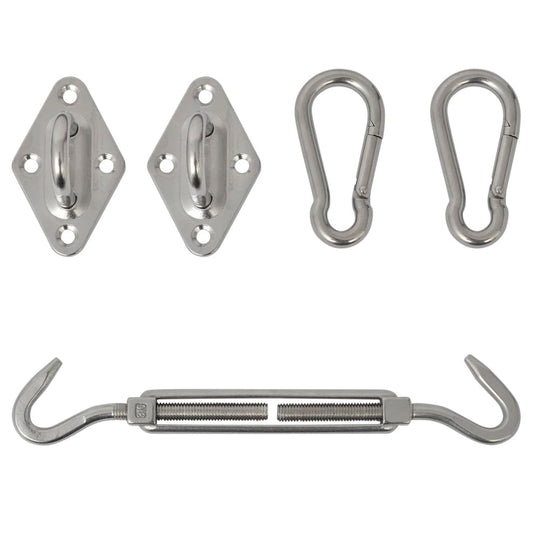 vidaXL Five Piece Sunshade Sail Mounting Kit Stainless Steel