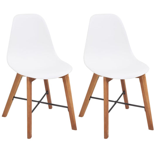 vidaXL Chair Seats 2 pcs White Plastic