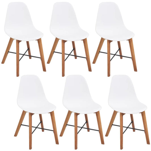 vidaXL Chair Seats 6 pcs Plastic White