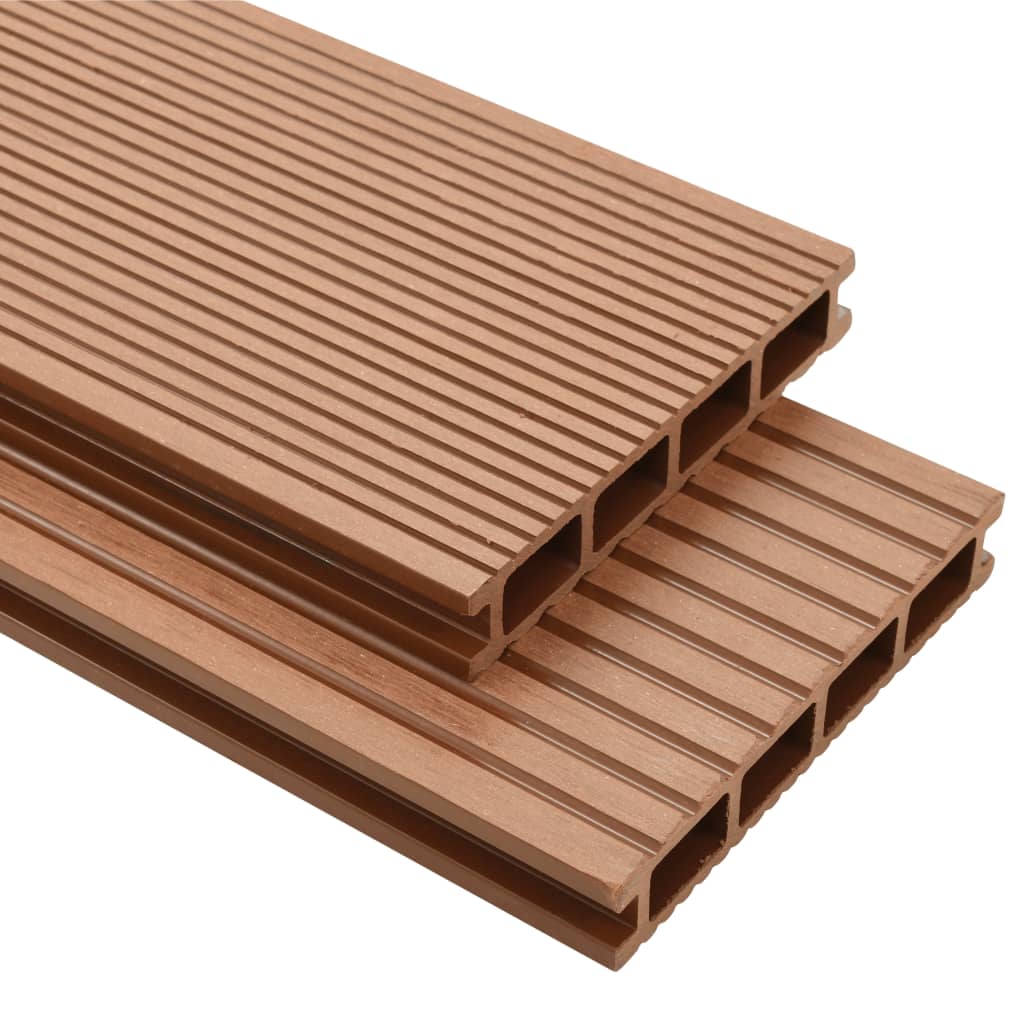 vidaXL WPC Decking Boards with Accessories 40 må_ 2.2 m Brown