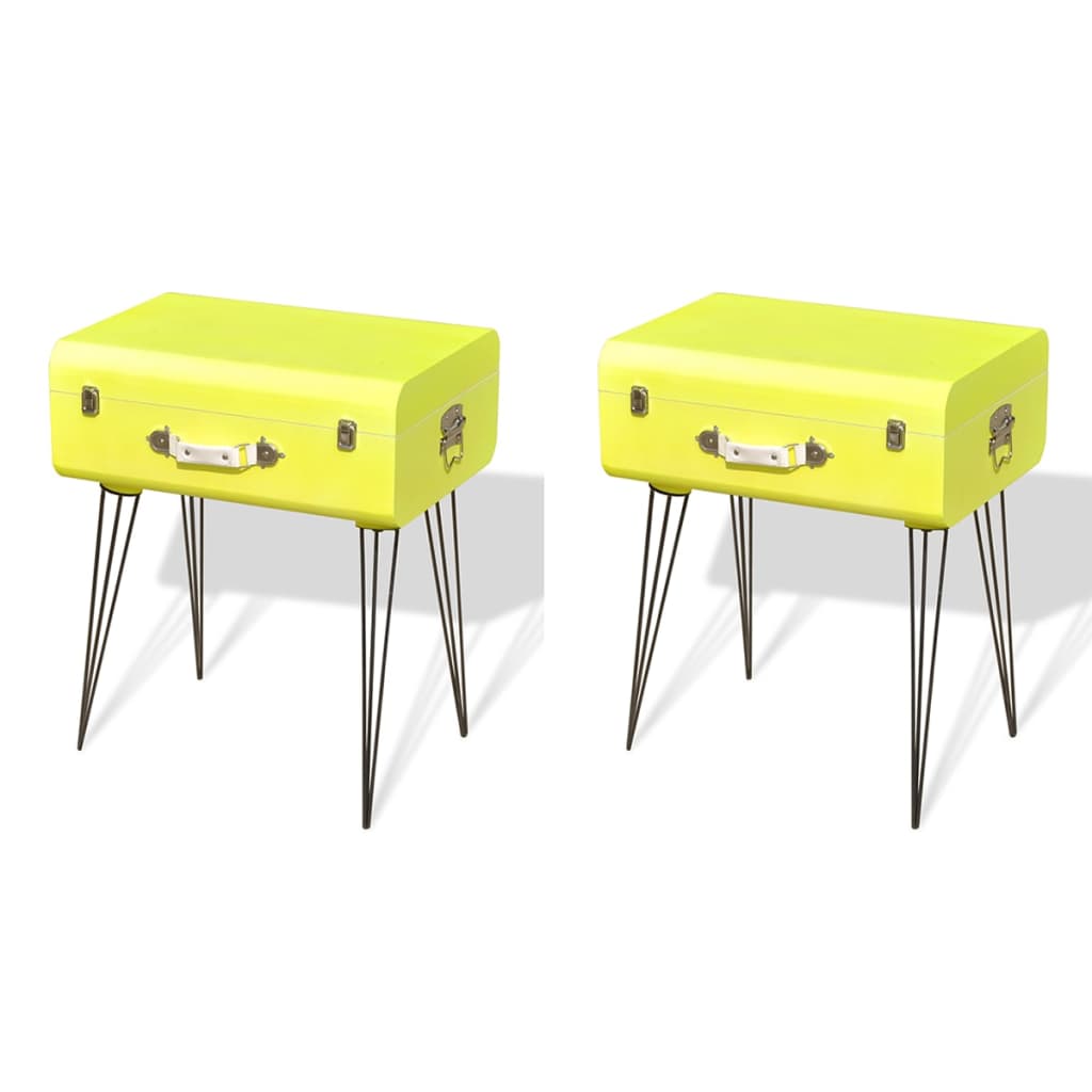 vidaXL Bedside Cabinets 2 pcs 49.5x36x60 cm Yellow