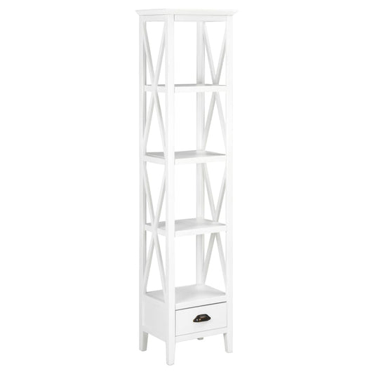 vidaXL Bookcase with 1 Drawer White 40x30x170 cm MDF