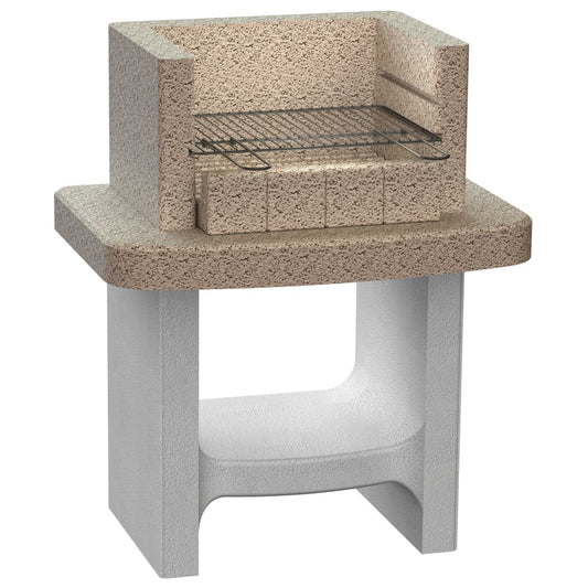 vidaXL Concrete Charcoal BBQ Stand with Shelf