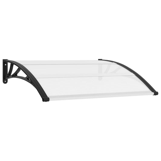 vidaXL Door Canopy Black and Transparent 120x80 cm PC