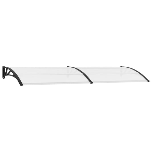vidaXL Door Canopy Black and Transparent 300x80 cm PC