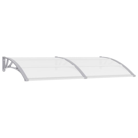 vidaXL Door Canopy Grey and Transparent 200x80 cm PC