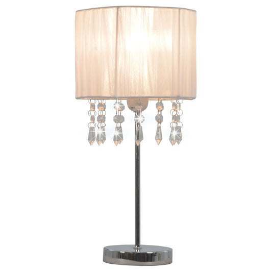 vidaXL Desk Lamp White Round E27