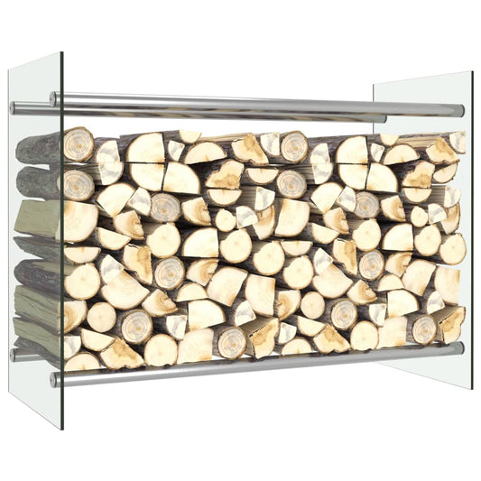 vidaXL Firewood Rack Transparent 80x35x60 cm Glass