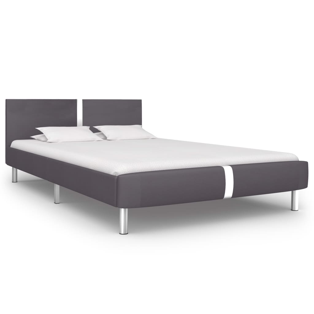 vidaXL Bed Frame Grey Faux Leather 135x190 cm 4FT6 Double