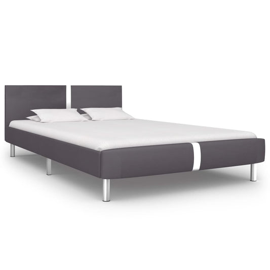 vidaXL Bed Frame Grey Faux Leather 135x190 cm 4FT6 Double