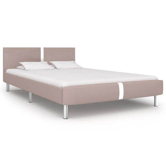 vidaXL Bed Frame Cappuccino Faux Leather 135x190 cm 4FT6 Double