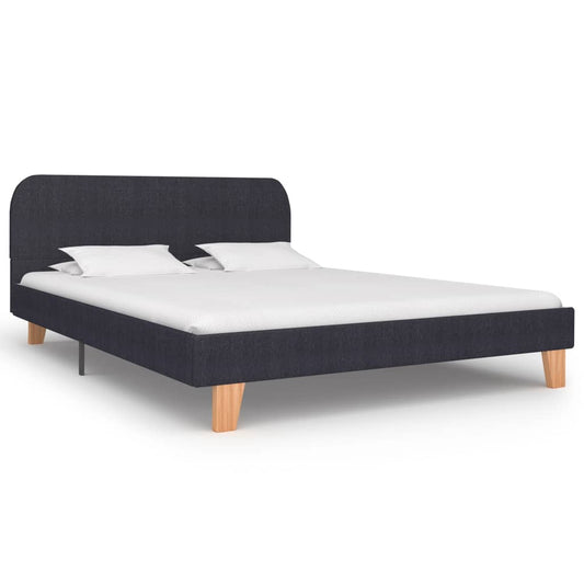 vidaXL Bed Frame Dark Grey Fabric 135x190 cm 4FT6 Double