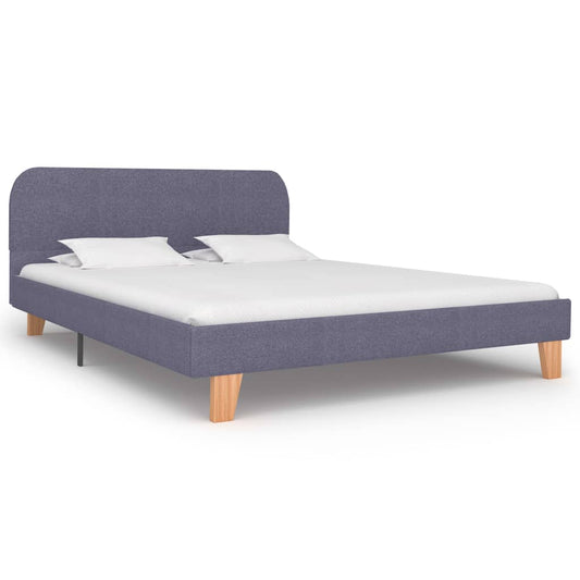 vidaXL Bed Frame Light Grey Fabric 135x190 cm 4FT6 Double