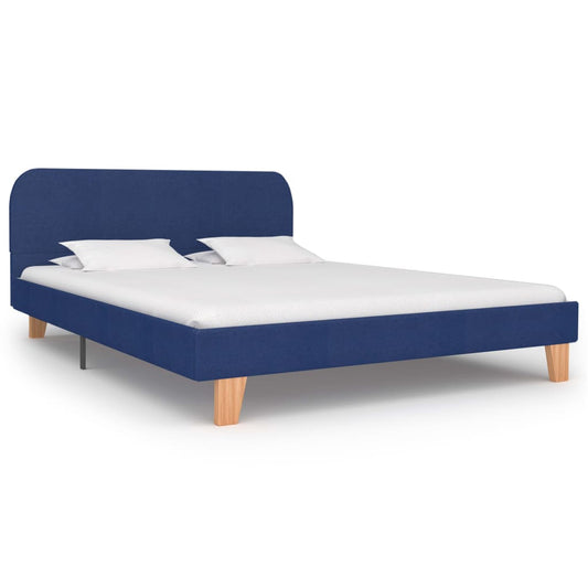 vidaXL Bed Frame Blue Fabric 135x190 cm 4FT6 Double